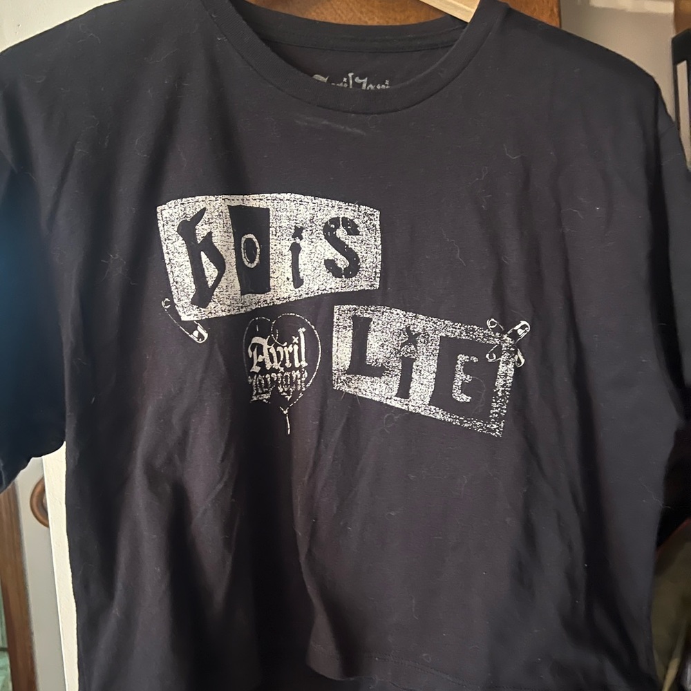Avril Lavigne 'Bois Lie' Black Graphic Tee